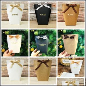 Party Favor Event Supplies Feestelijke Home Garden Bedankt Merci Gift Wrap Bag Wedding Birtay Tassen Handgemaakte Candy Sieraden Verpakking Foldable