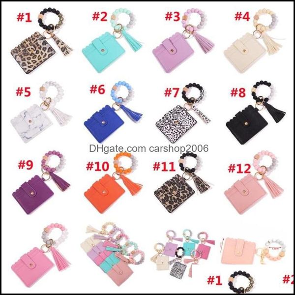 Party Favor Event Supplies Festive Home Garden Ups Fashion Bracelet en cuir PU Wallet Keychain Dhtlh