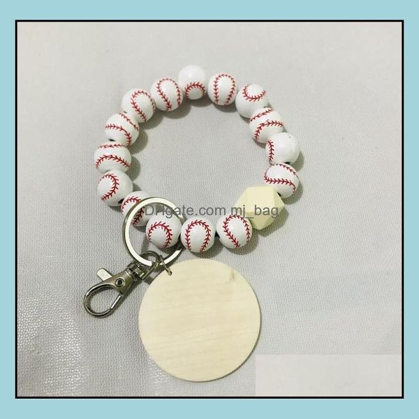 Party Favor Fournitures d'événements Festive Home Garden DIY Bracelet perlé Porte-clés Pendentif Balle de sport Dhanx