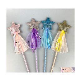 Party Favor Fairy Glitter Magic Wand met pailletten Tassel Party Favor Kids Girls Princess Dressup Costume Scepter Role Play Birthday Dhyfs