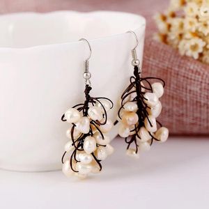 Party Favor Fashion BOHO Boucles d'oreilles irrégulières en perles d'eau douce pendantes pendantes de luxe faites à la main, bijoux fins colorés pour femmes