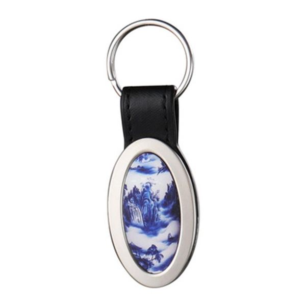 Party Favor Fashion DIY Métal Porte-clés Bijoux Ovale Porte-clés De Voiture Sublimation Blanc Cadeau De Noël Pendentif Année Présente