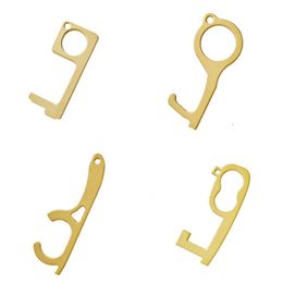 Party Favor mode sleutelhanger metaal Contactloze deuropener ketting anti-touch sleutelhanger Deurklink Sleutel Lift Tool 14style Party Favor T2I5903-1