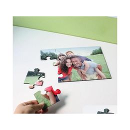 Favor de fiesta Favor Sublimación en blanco Rec Puzzle P O DIY Craft Jigsaw MDF Material de madera Transferencia de prensa de calor Impresión Drop Entrega Hom Dhjm3