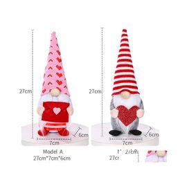 Favor de fiesta Fedex Lindo Gnome Muñeca de peluche Accesorios sin rostro con mesa de hogar con capucha Gnomos Decoración para Navidad Entrega de gota Jardín Festiv Dhyum