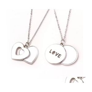 Party Favor Fedex Collier Amoureux Rond Personnalisé Blancs De Sublimation Amour Sculpté Chaîne De Clavicule Diy Transfert De Chaleur Coeur Creux Ne Dh8Jl