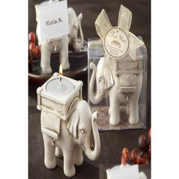 Favor de fiesta Festivo Lucky Elephant Candles Holder Tea Light Vela Boda Regalos de cumpleaños con Tealight KD14124737 Entrega de gota Hom Dh9Xr