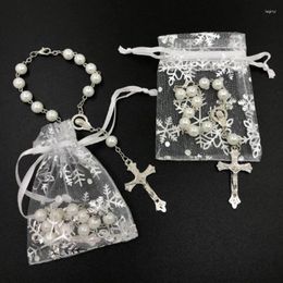 Cadeaux de fête cadeaux de première communion faveurs de baptême baptême Quinceanera chapelet de mariage retour pour les invités paquet de 12 pièces