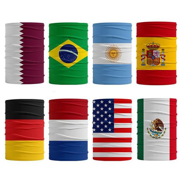 Party Favor Drapeau Bandana Décoration Etats-Unis Allemagne Qatar Mtifonctionnel Été Glace Soie Masque Magique 8 Style Drop Livraison Ho Dhgarden Dhd3L