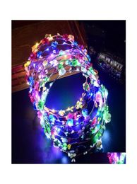 PARTINE FORCHE CLASSION LED CORDES LED GLOW FLOWN COURONNES BANDES DE COURONNEMENTS LECLES ÉCLAIRES RAVE FLORAL GARLANDE CONDITION DES CRIDES DE MARIAGE COURNIQUE LUMINE WQ479 DR4586839