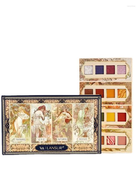 Favor de fiesta Four Seasons Eye Cheek Plate Shadow Blush Highlight Paleta de maquillaje integrada Caja de regalo