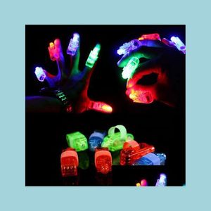 Favor de fiesta Luces de dedo divertidas Vigas LED Anillos láser Raves Lámparas de brillo de neón Cumpleaños Chistmas Disco Props Suministros festivos Evernt 4Col Dh2X9