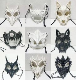 Favor de la fiesta Halfface Halfface Mask Dragon God Fierce Tiger Yasha Tengu Man Wolf Horror Horror Ghost Festival Vestida Happy Helloween Day7097598