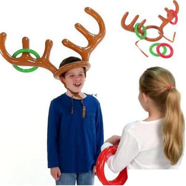 Party Favor Funny Reindeer Antler Hat Ring Toss Christmas Holiday Game Supplies Toy Children Kids Toys Rrb16102 Drop Delivery Home G Dhzh9