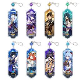 Party Favor Game Genshin Impact Xiao Zhongli Hutao Kazuha Raiden Shogun Yae Miko Acrylique Porte-clés Sac Pendentif Anime Célébrer Porte-clés Cadeau