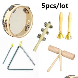 Party Gunst Garten Log Orff Percussion Instrument Set Childrens Toys Touch Bell Castanet Sand Hammer Hand Beat Double Drum Drop Deli Dhyfb