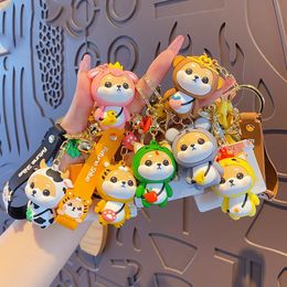 Party Favor echt Cartoon Zodiac Rabbit Keychain Leuk en delicate Shiba Inu Keychain Paar schoolzak hanger