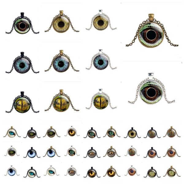 Party Favor cadeau animal oeil motif temps bijou alliage Dragon eye temps pierres précieuses pendentif collier en gros