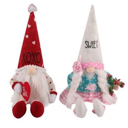 Party Gunst Gnomes Faceless Doll Rudolph Dwerg Dollf Dolls Ornament Xmas Boom Opknoping Home Wedding Levert Levert Valentines Happy Year 2022