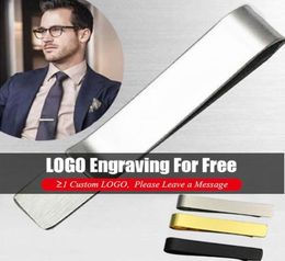 Fête favorable Gold Silver Tie Clips Logo Men039S Clip métallique Clip privé Custom Goney Cadeau en acier inoxydable Clâne BUSI5569924