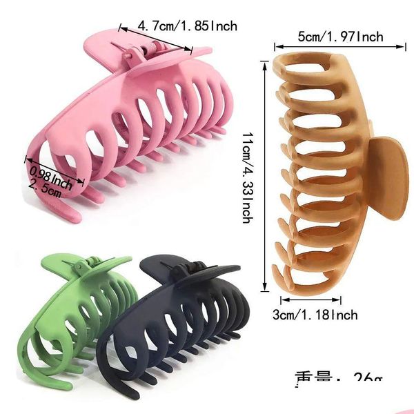 Favor de fiesta Clips de garra para el cabello 4 pulgadas Antideslizantes Horquillas de cangrejo grandes para mujeres Accesorios delgados Barrette Regalos para niñas-Entrega de gotas de mar Inicio Dhpag