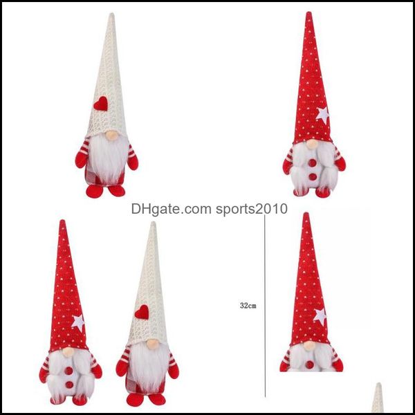 Favor de fiesta Accesorios de Halloween Festival de fantasmas Suministros de fiesta Decorar Prop Tela Rojo Blanco Rudolph Sin rostro Muñeca barbuda Pantalla W Dh7Un