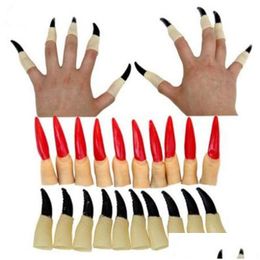 Party Favor Halloween Day Props Vampire Zombie Ensembles de faux doigts Fantôme Sorcière Ongles Décoration Wa1042 Drop Delivery Home Garden Dhmrk