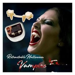 Party Favor Halloween Vampire Dents Fangs Dentiers Cosplay Faux Dents Costume Props Pour Horreur Fournitures Drop Livraison Maison Jardin Fe Dhmru