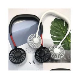 Favor de fiesta Fan de mano Deportes Portátil USB Recargable Dual Mini Enfriador de aire Cuello de verano Colgando Entrega de gota Hogar Jardín Festivo Sup Dhriy