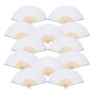 FANVAGE FAVOR À MAND FAN FAN BLANG BLAND PACK BAMBOO pliant Pliant plié plié pour les cadeaux de mariage à l'église 0513