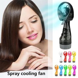 Feest voorstander van handheld spray fan draagbare mini waterkoelventilator zomer zomer buiten kamperen wandelen reizende elektrische spuitfans