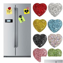 Party Favor Coeur Aimants magnétiques pour réfrigérateur Autocollant créatif Décor à la maison 9 couleurs Livraison directe Fournitures de fête de jardin Événement Dhxpy