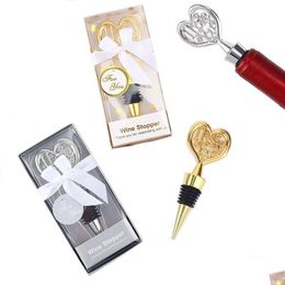 Party Favor Heart Wine Stopper Bar Tool Zink Alloy Champagne Sealing Wedding Guest Druppel Levering Home Garden Feestelijke voorraden EV DHJZS