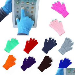 Party Favor Haute Qualité Hommes Femmes Touch Sn Gants Hiver Chaud Mitaines Femelle Fl Doigt Stretch Confortable Gant Respirant Dh776 D Dhfij