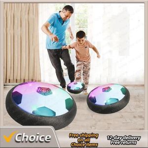 Party Favor Wover Soccer Ball Air Cushion Football Floating Floating Footh With LED Goliding Toys Kid Outdoor Indoor Sport Games