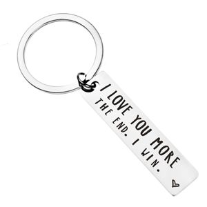 Party Favor Je t'aime le plus plus Porte-clés The End Win Couples Porte-clés Porte-clés en acier inoxydable Drop Delivery Home Garden Festive Dhjqv