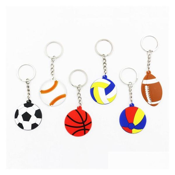 Party Favor Porte-clés innovants de 6 styles différents Football Baseball Volleyball Beach Rugby Liens Cadeaux exquis Drop Delivery Dhitj