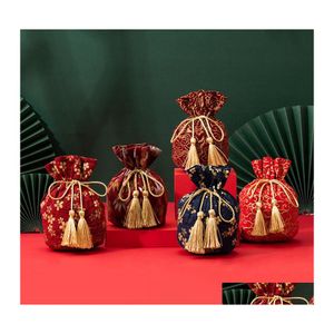 Favor de fiesta Estilo Ins Suministros de regalo de boda Caja de bolsa de dulces chinos con mano Paño creativo Entrega de gota Hogar Jardín Evento festivo Dhwts