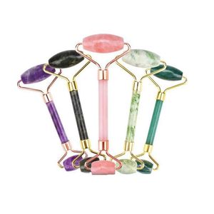 Fête faveur Jade Roller Masr Natural Crystal Stone Face Gua Sha Tools Creative Gift Supplies Drop Livrot Home Garden Festive Event DHTDQ