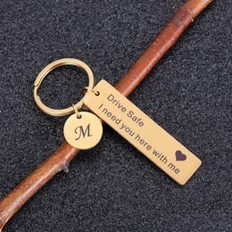 Party Favor Keychain A-Z 26 Initiales Lettrage Hommes Femmes Petit Ami Mari Porte-clés Anniversaire Noël Fête Des Pères Cadeaux Drop Delive Dhvdy