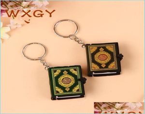 Feest gunst Keychain Party Favor Quran Book Cool Cute Car Bag Key Fashionable Accesories Ring Mini Fashion Whole Islam Gift 173994114
