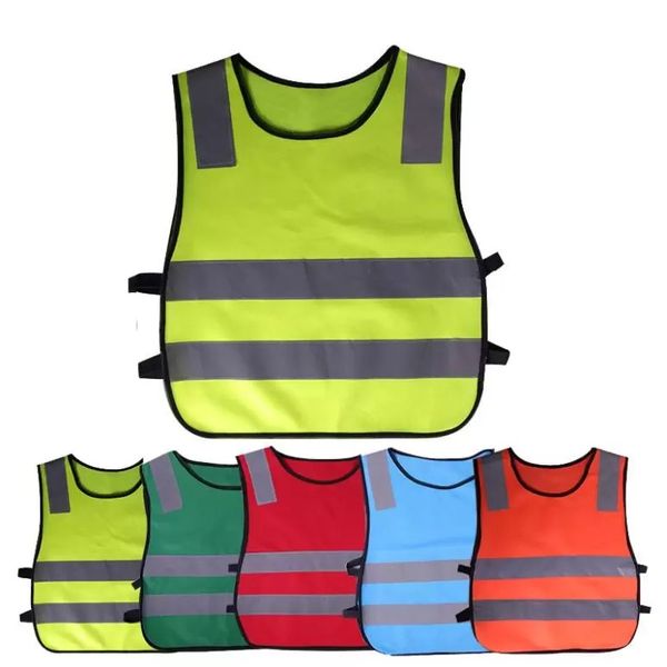 Favor de fiesta Ropa de seguridad para niños Chaleco reflectante para estudiantes Chalecos a prueba de niños Chalecos de alta visibilidad Advertencia Patchwork Chaleco Herramientas de construcción de seguridad Q21