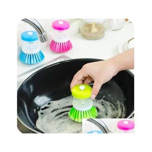 Party Favor Cuisine Pot Plat Brosses De Nettoyage Ustensiles Avec Vaisselle Distributeur De Savon Liquide Accessoires Ménagers En Gros 234Q Accueil Dhby1