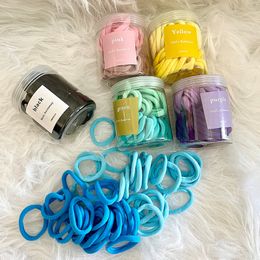 Partij Gunst Koreaanse Versie Ins Eenvoudige Naadloze Haar Touw Kleur Haar Cirkel Hoge Elastische Hoofdband Snoep Kleur Lederen Band 50pcs / Lot T2I52284