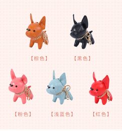 Party Gunst Leather Cartoon Puppy French Bulldog Keychain Creative Cute Bulldog Hangers Key Chain Pendant Spot Groothandel