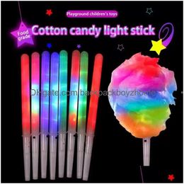 Favor de fiesta LED Light Up Cotton Candy Cones Colorf Glowing Marshmallow Sticks Impermeable Glow Stick Fy5031 Entrega de gotas Home Garden DHDE7