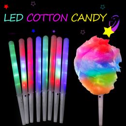 Party Favor LED Light Up Cotton Candy Cônes Party Favor Coloré Glowing Guimauve Bâtons Imperméable Glow Festival Cadeaux Q234