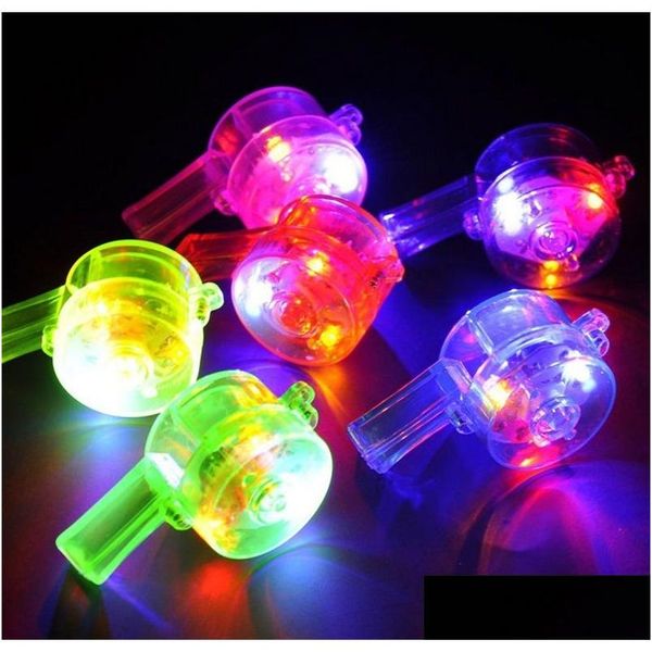 Party Favor Led Light Up Flash Clignotant Sifflet Mti Couleur Enfants Jouets Ball Props Favors Fournitures De Fête Pure 1 15Lh Bb Drop Delivery Dhlba