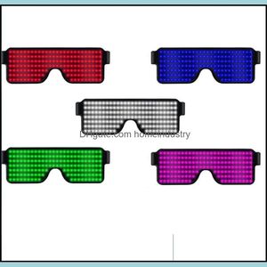 Party Favor LED Light Up Lunettes Party Favors Festivel Glow Clignotant Affichage DIY Animation Shutter Shades Atmosphère Props Drop Deliv Dhgtw