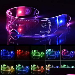 Party Favor Led Lunettes Lumineuses El Clignotant Neon Bar Light Up Rave Costume Party Decor Dj Lunettes De Soleil De Noël Halloween Cadeaux Drop Dh0A8